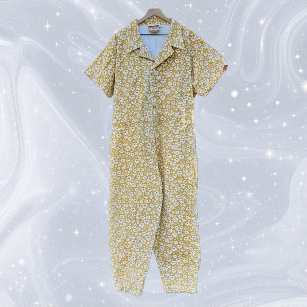 Big Bud Press Yellow Lazy Daisy Short Sleeve Jumpsuit Size 3XL